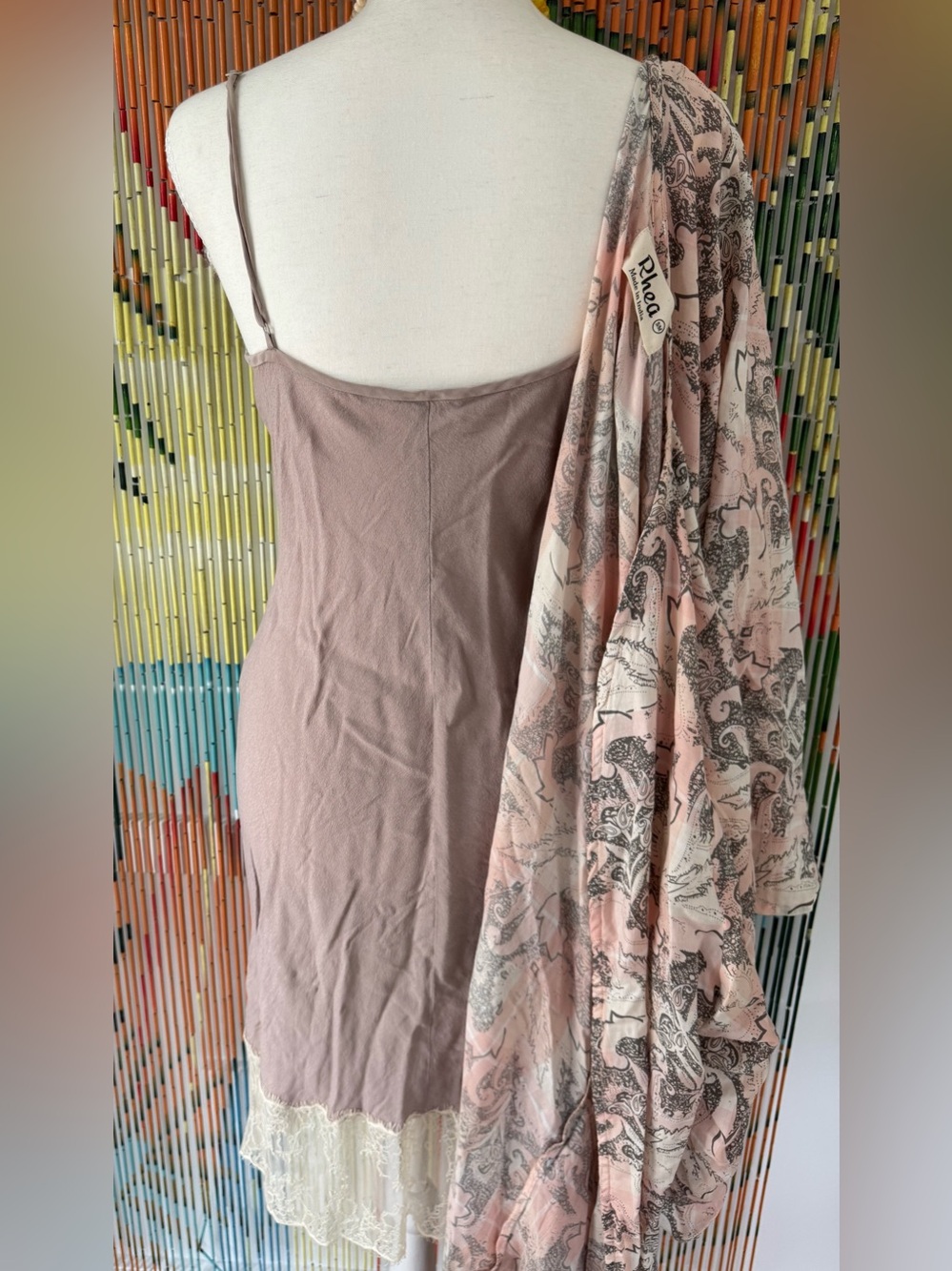 Wilfred Dusty Mauve Slip Dress with Kimono - Picture 7 of 10